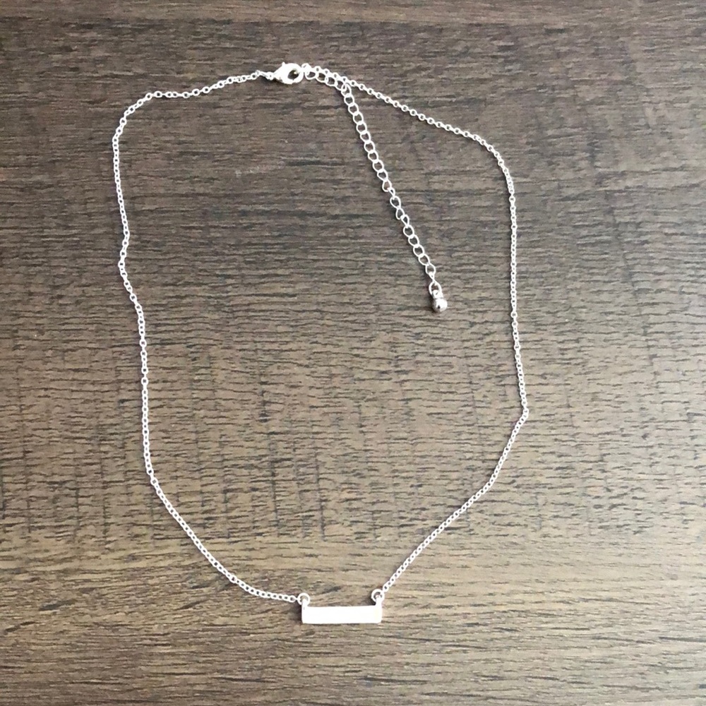Silver Opal Bar Necklace